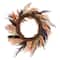 26" Coral Orange & Brown Pampas Pre-Lit LED Wreath